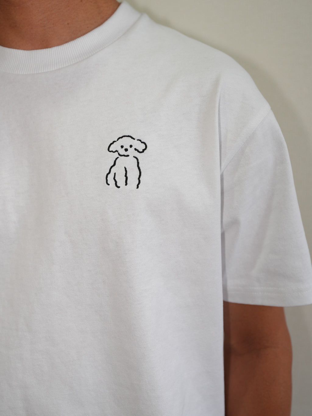 DOGミニ刺繍Tシャツ(プードル)