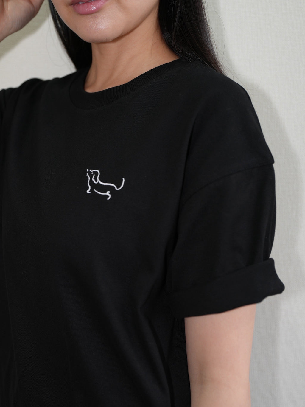 DOGミニ刺繍Tシャツ(ダックスフンド)
