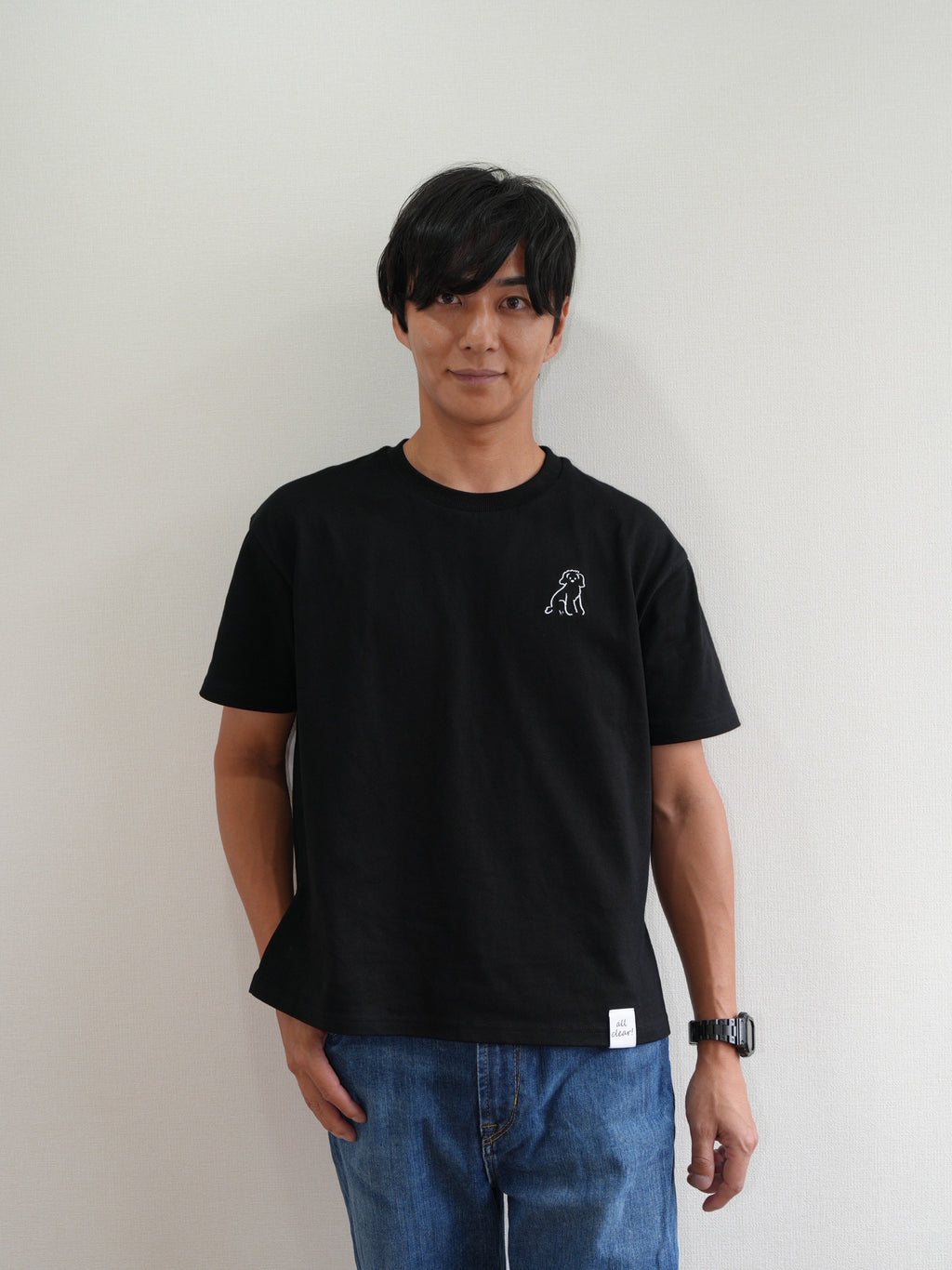 DOGミニ刺繍Tシャツ(ドゥードル)