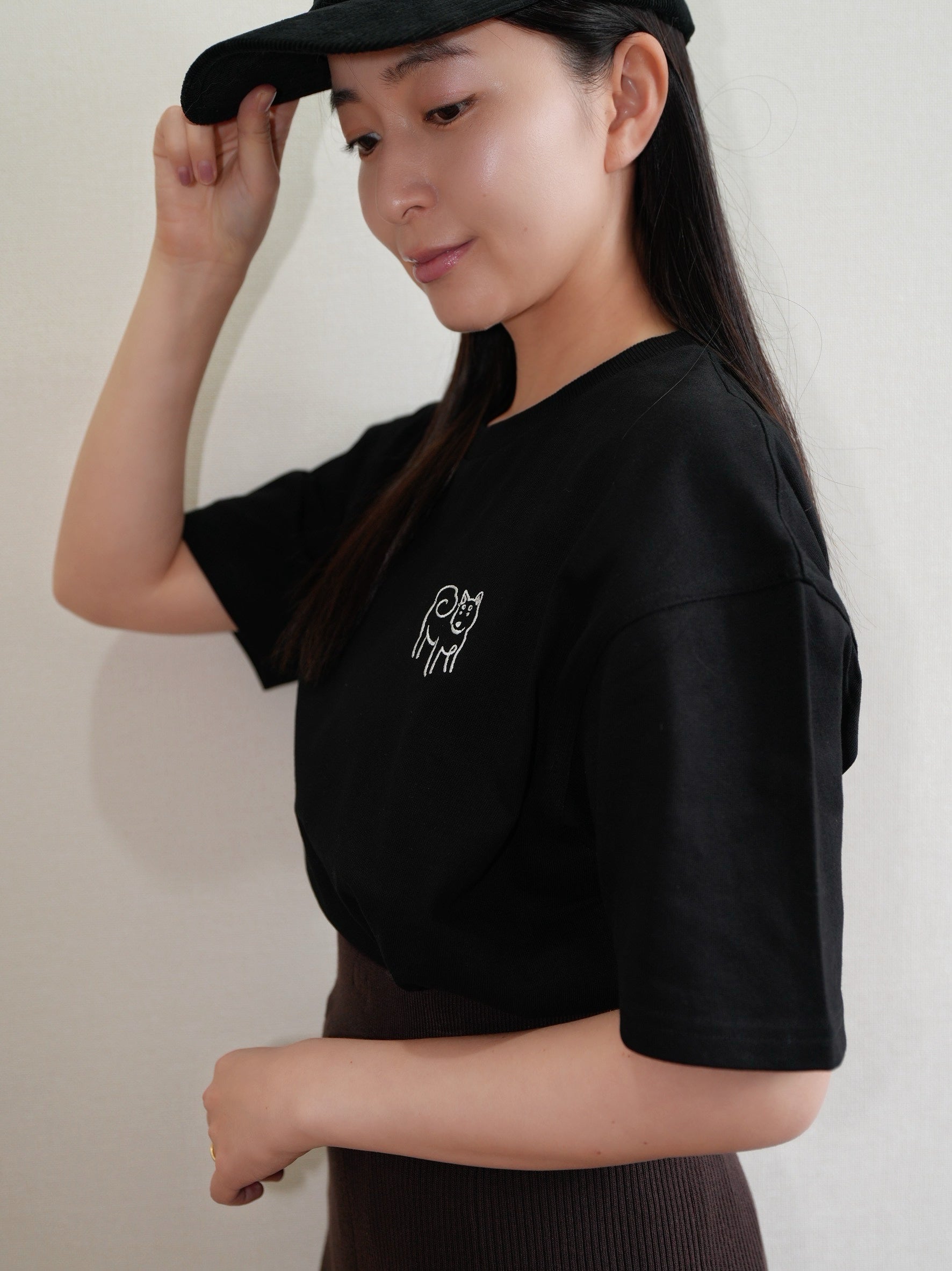 DOGミニ刺繍Tシャツ(柴犬)