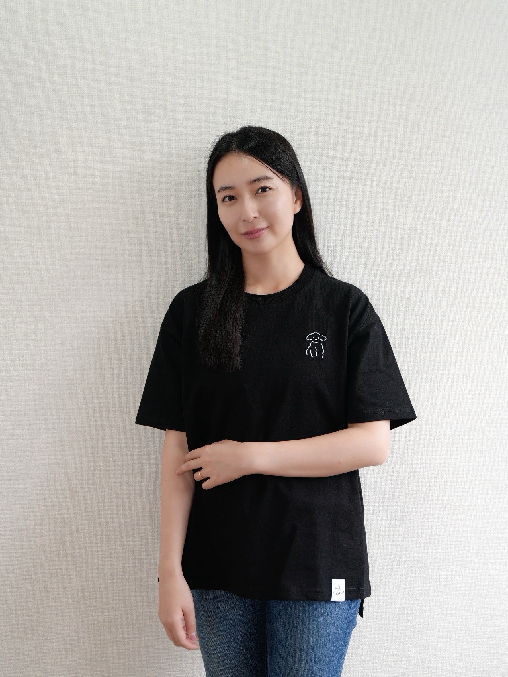 DOGミニ刺繍Tシャツ(プードル)