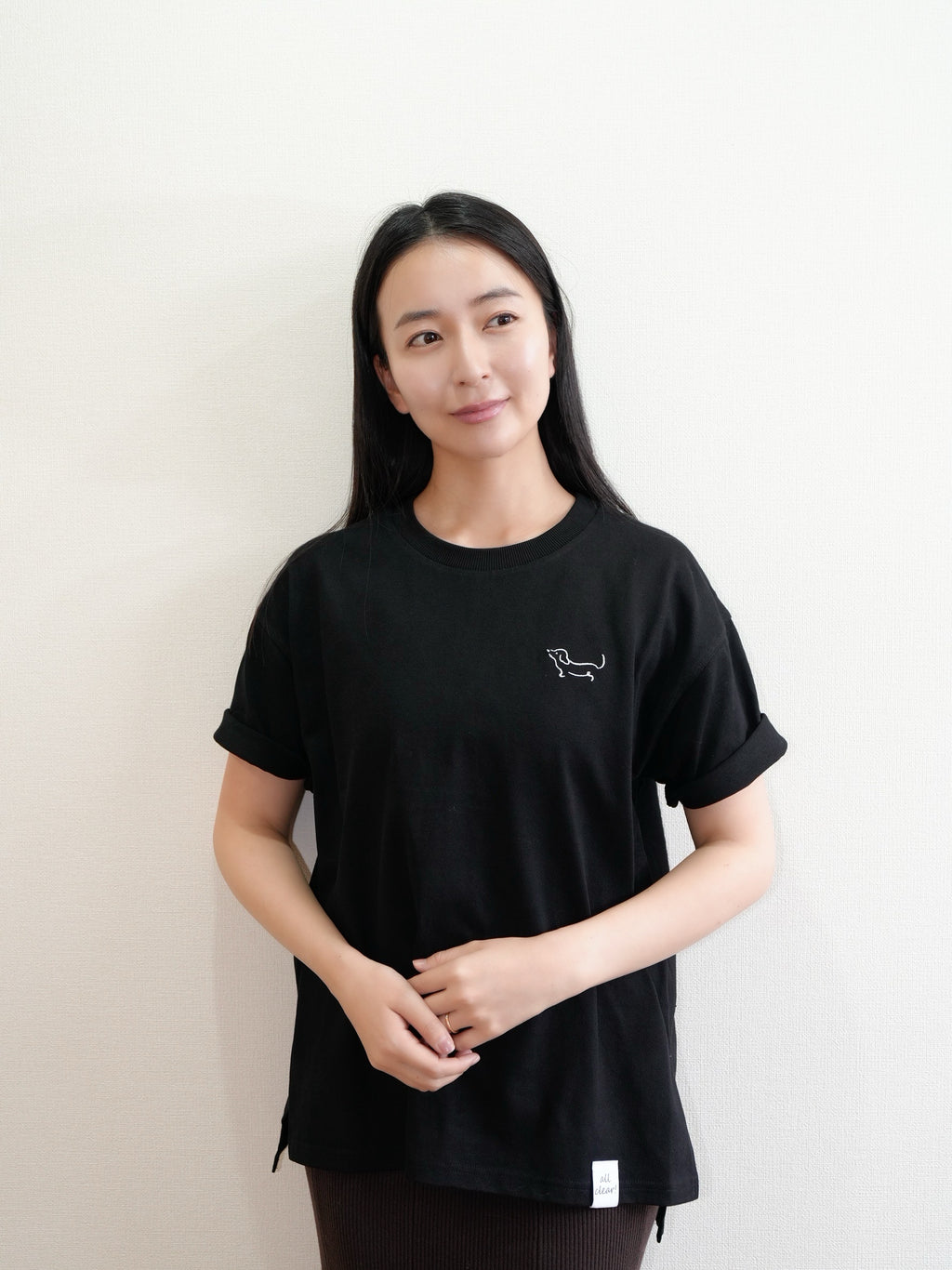 DOGミニ刺繍Tシャツ(ダックスフンド)