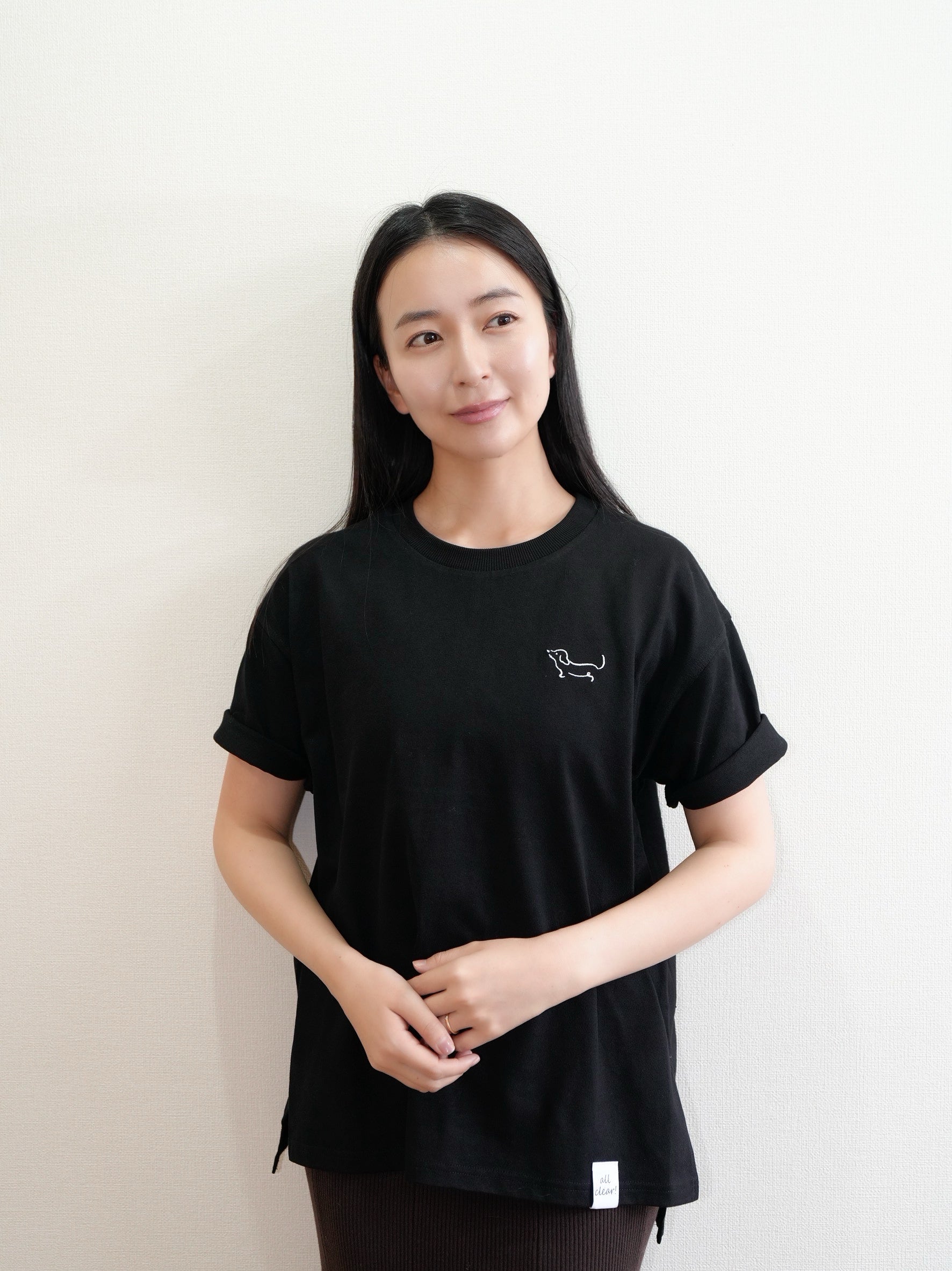 DOGミニ刺繍Tシャツ(ダックスフンド)