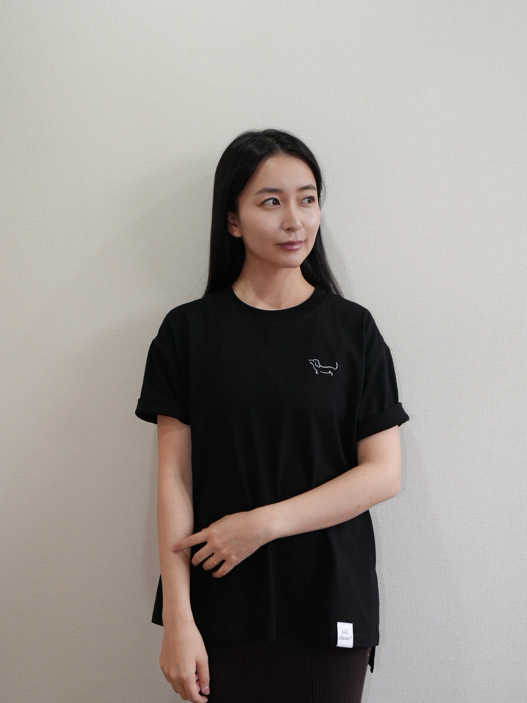 DOGミニ刺繍Tシャツ(ダックスフンド)