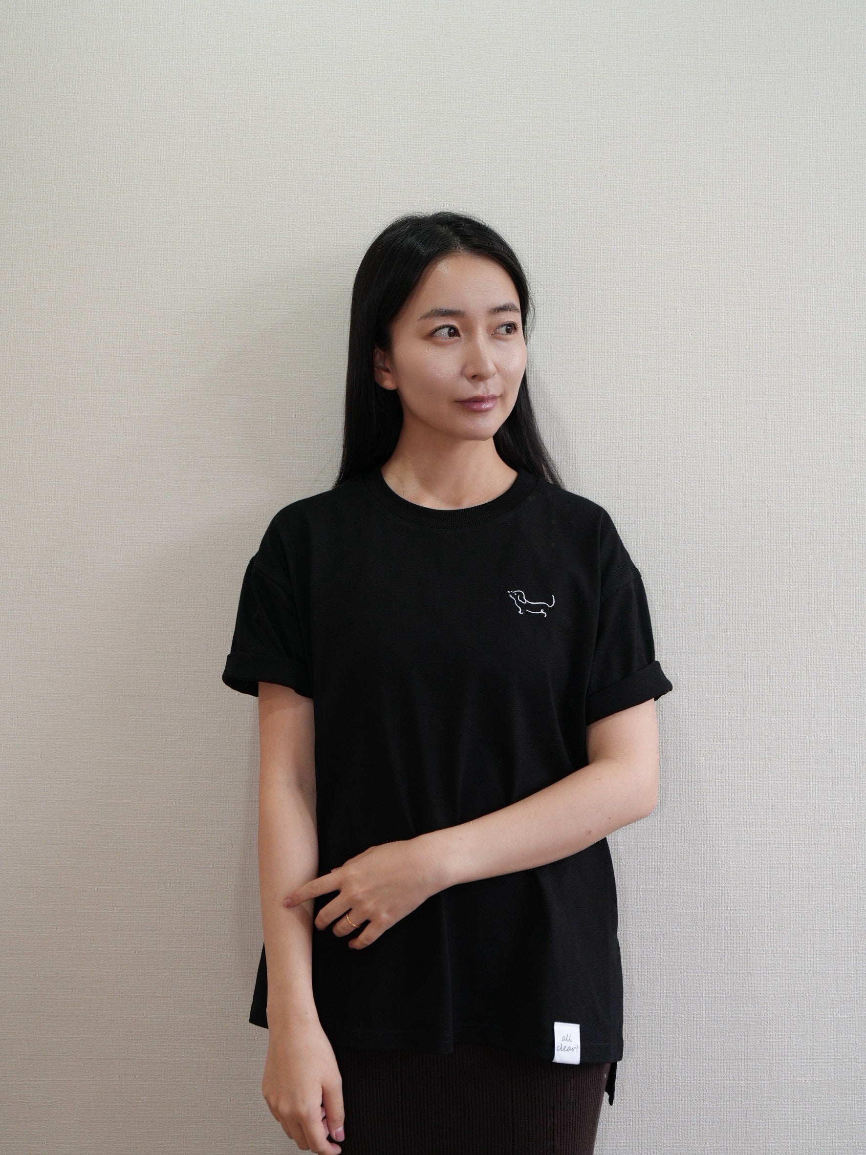 DOGミニ刺繍Tシャツ(ダックスフンド)