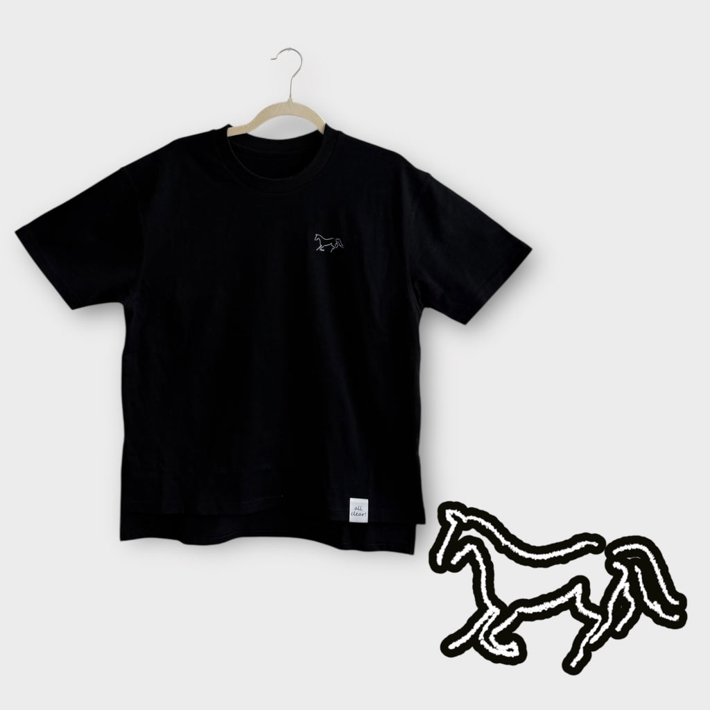 DOGミニ刺繍Tシャツ＜馬＞