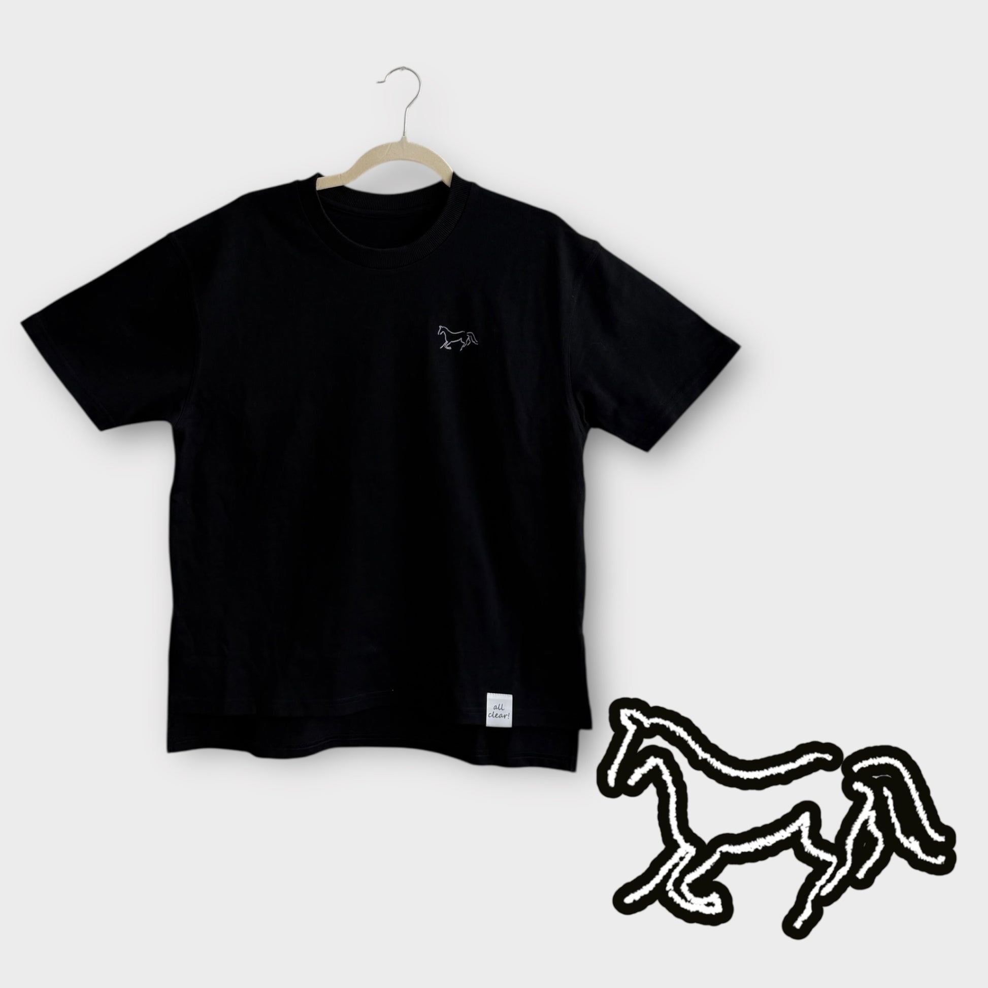 DOGミニ刺繍Tシャツ＜馬＞