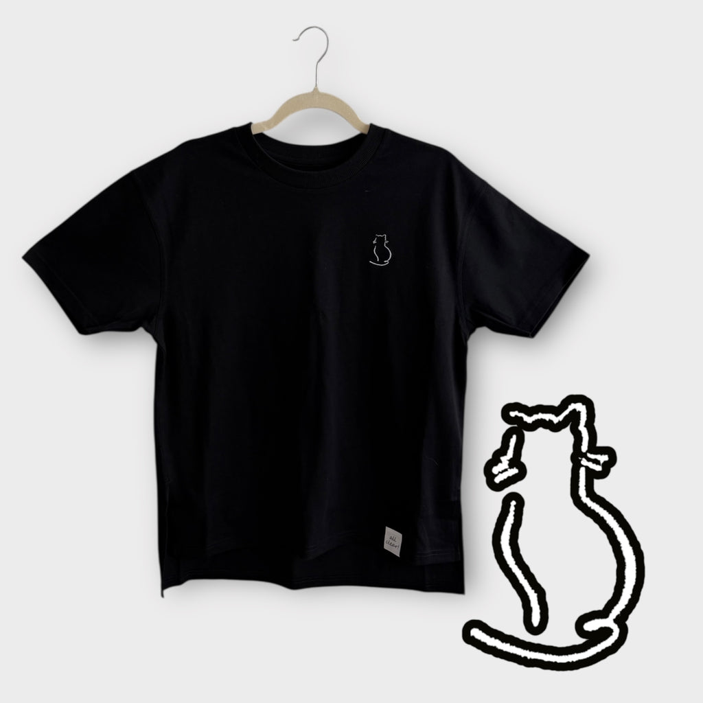 DOGミニ刺繍Tシャツ＜猫＞