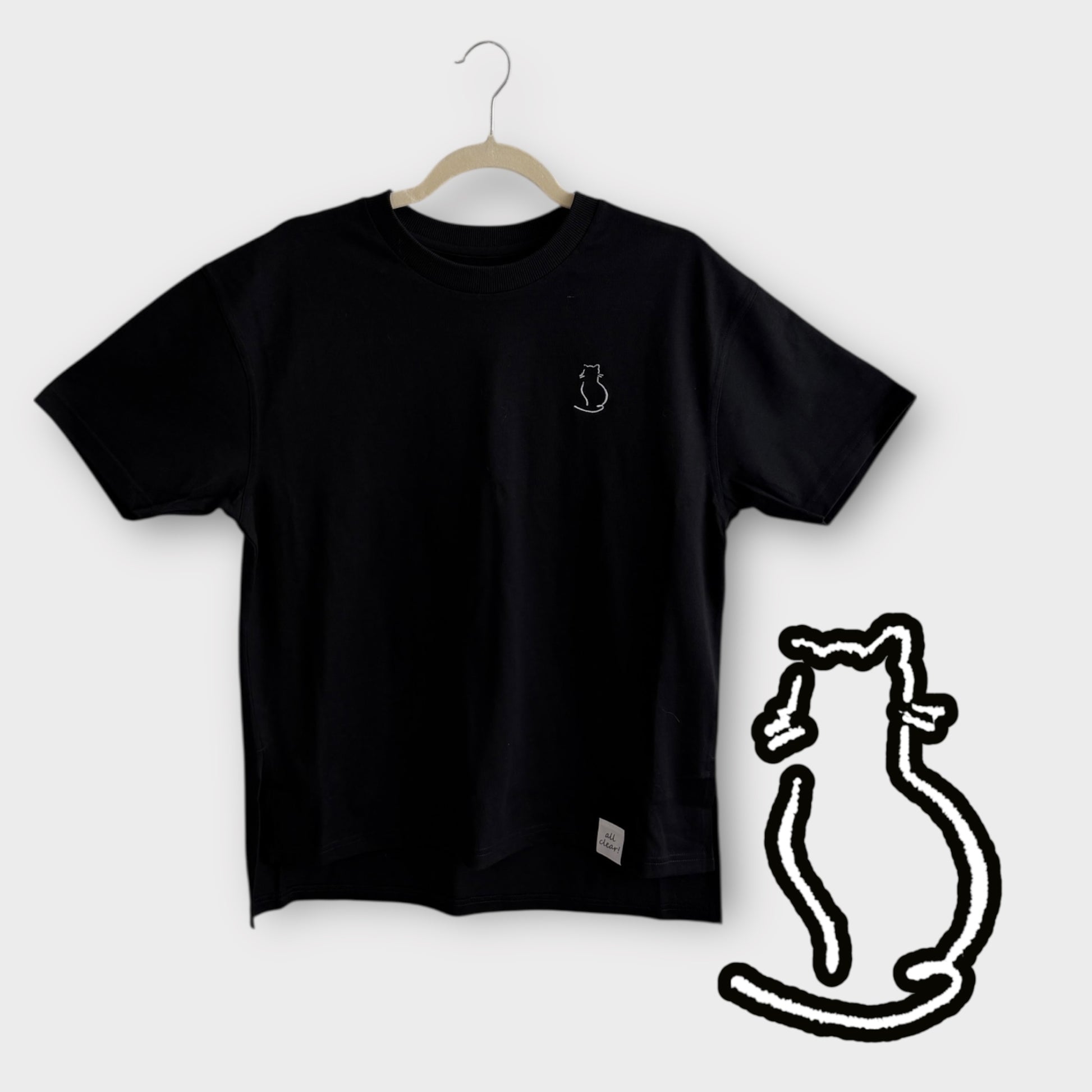 DOGミニ刺繍Tシャツ＜猫＞