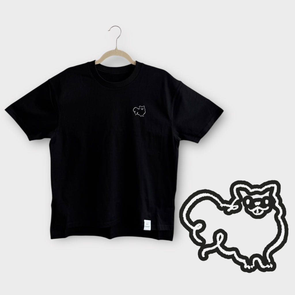 DOGミニ刺繍Tシャツ＜ポメラニアン＞