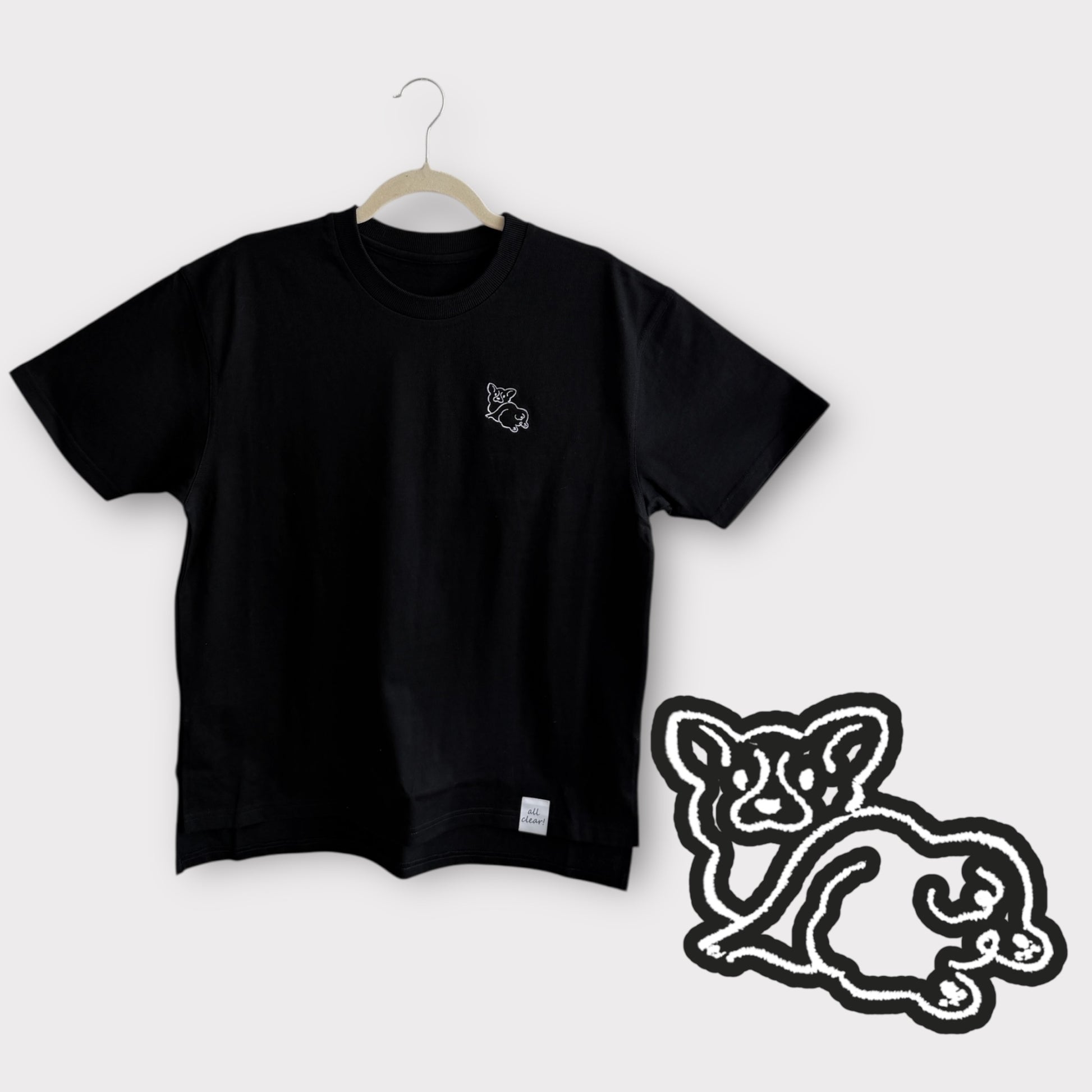 DOGミニ刺繍Tシャツ＜コーギー＞